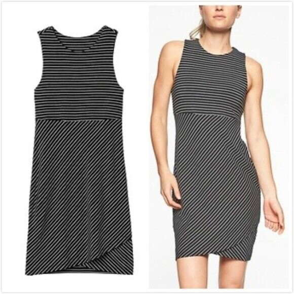 Athleta Dresses & Skirts - Striped Black and White Sleeveless Dress